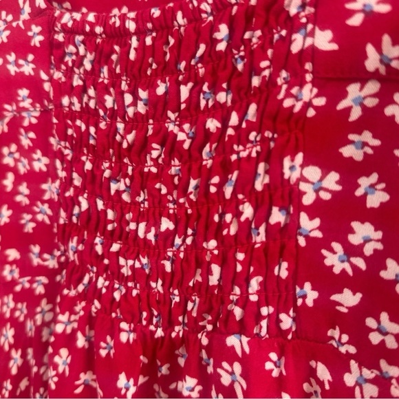 Vince Camuto - Women's Red Floral-print Paneled Smocked-back Challis Tank Dress - Picture 7 of 16
